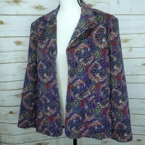 City Blues by Koret Colorful Blazer With Front Pockets Size Large